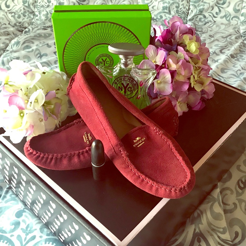 Black Cherry Suede Coach “Amber” Loafers